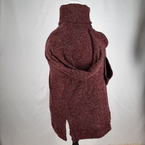 143 Story Line Up Angora blend sweater long sleeve turtleneck maroon knockout - Picture 5 of 16